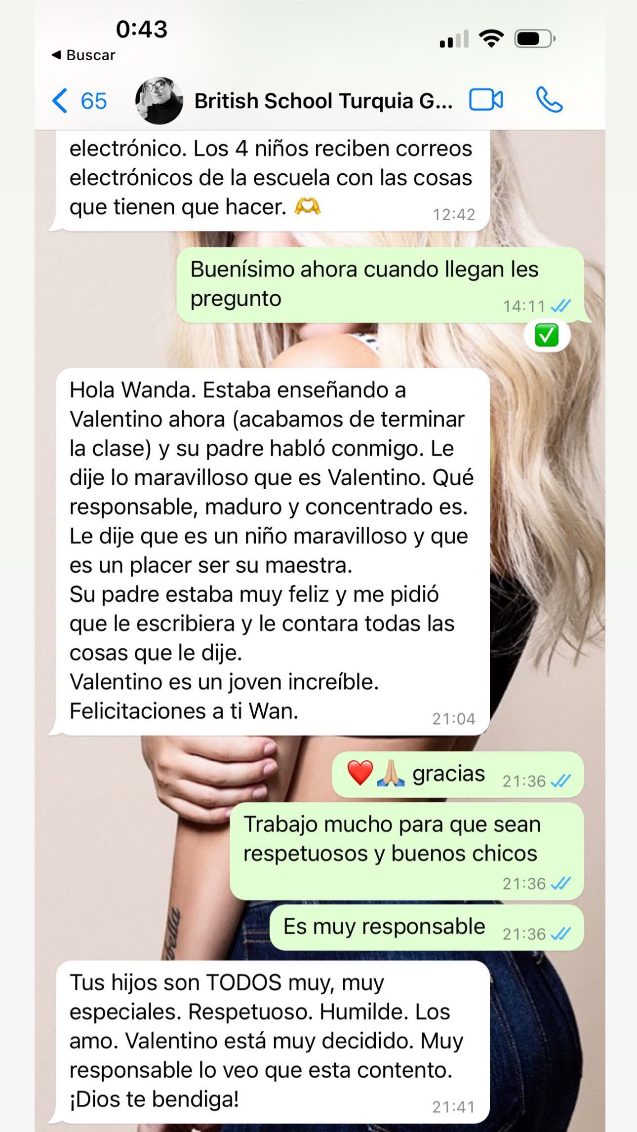 Wanda Nara presumió orgullosa el emotivo mensaje que una docente le mandó sobre sus hijos