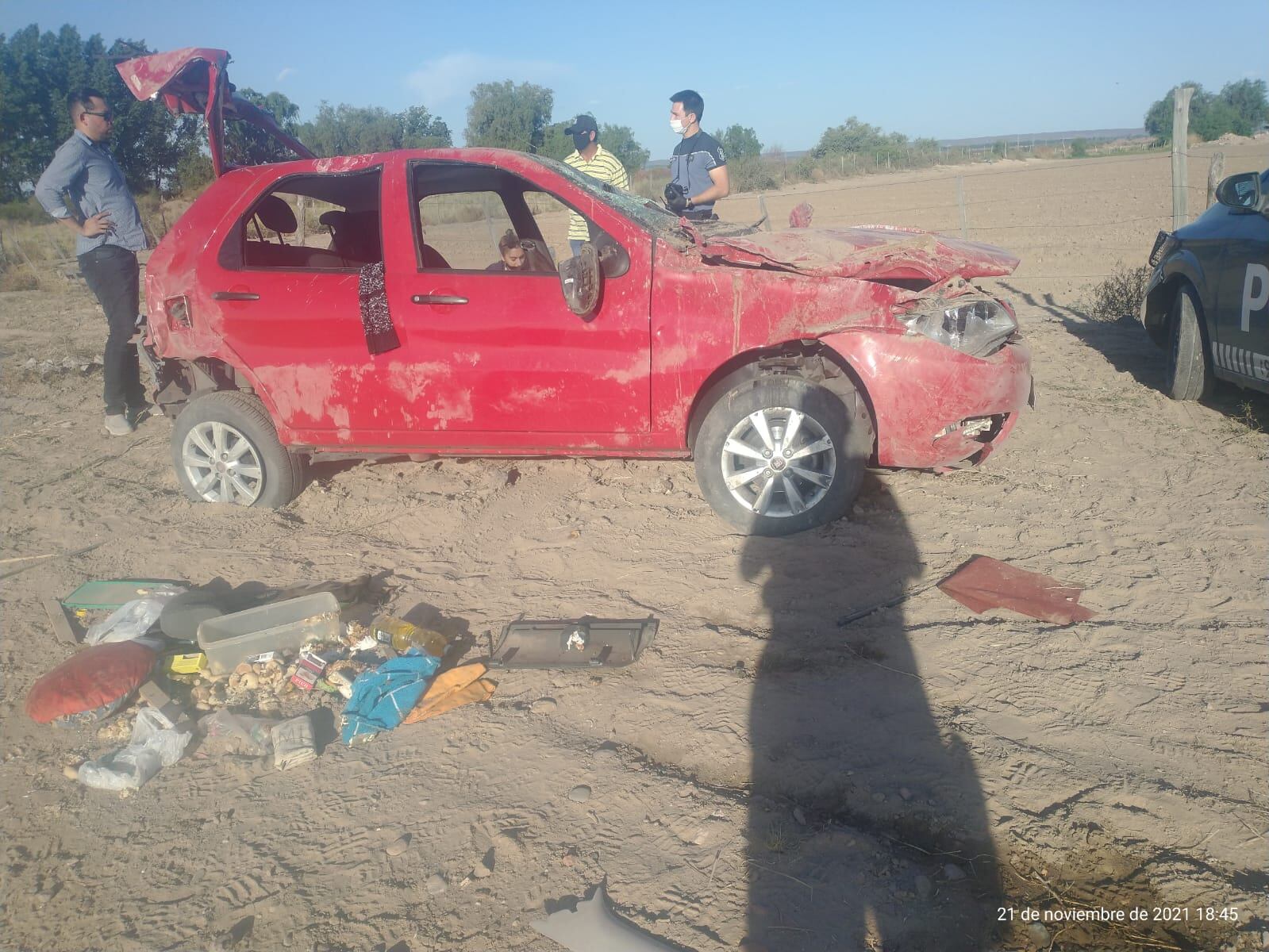 Una mujer falleció tras un terrible accidente vial. Foto Policía de Mendoza.