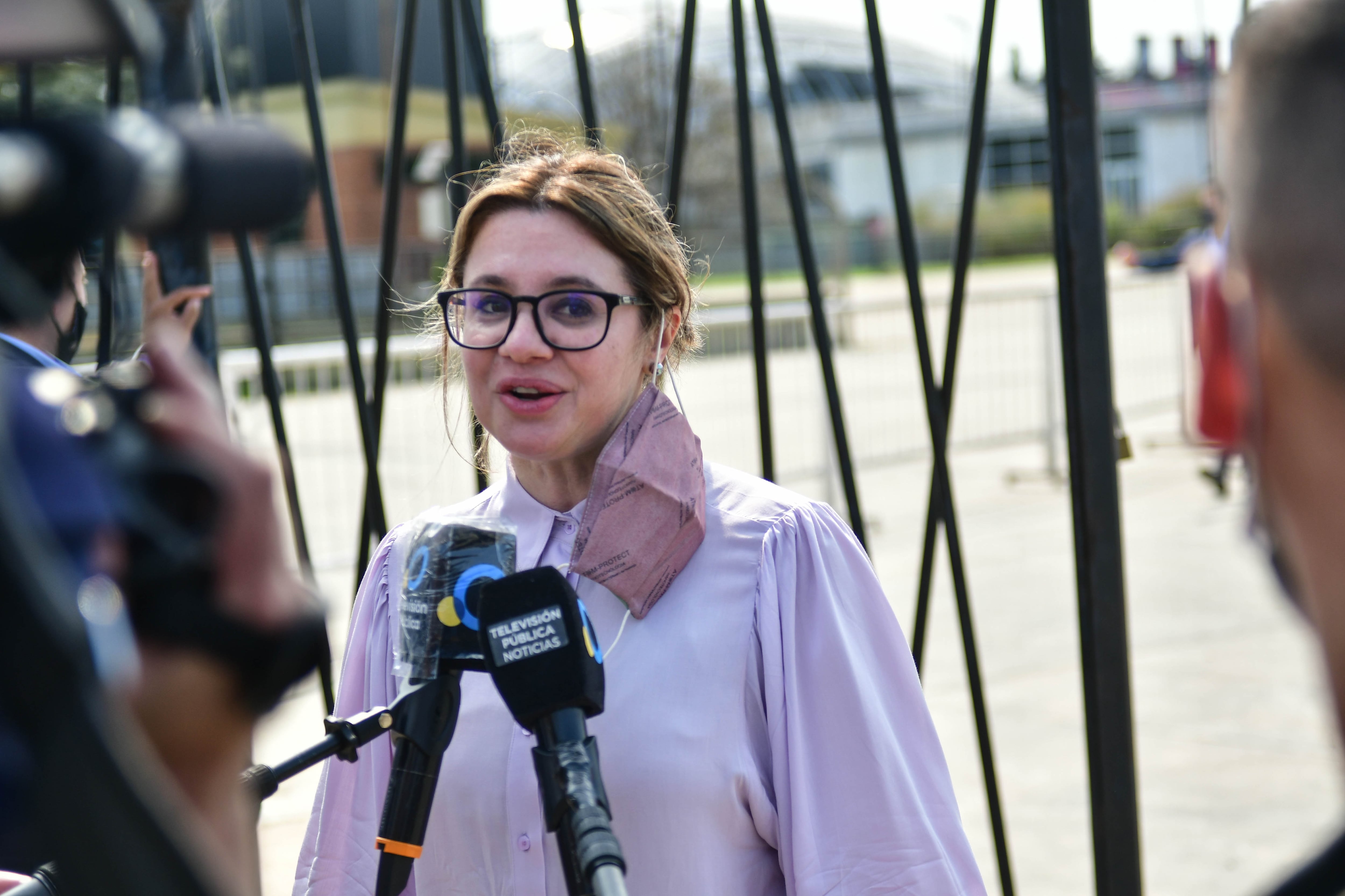 Gisela Marziotta durante un acto en Tecnopolis Foto Federico Lopez Claro