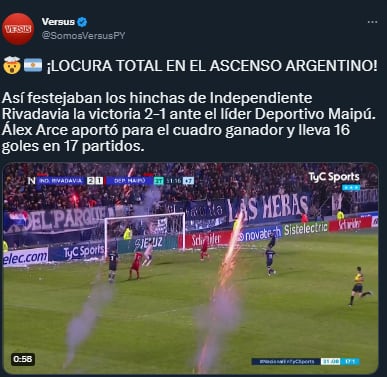 Los fuegos artificiales en el partido de Independiente que maravillaron al mundo