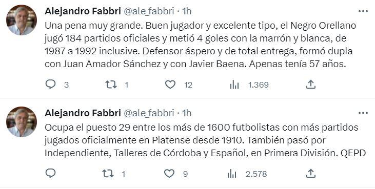 La publicación de Alejandro Fabbri. / Twitter