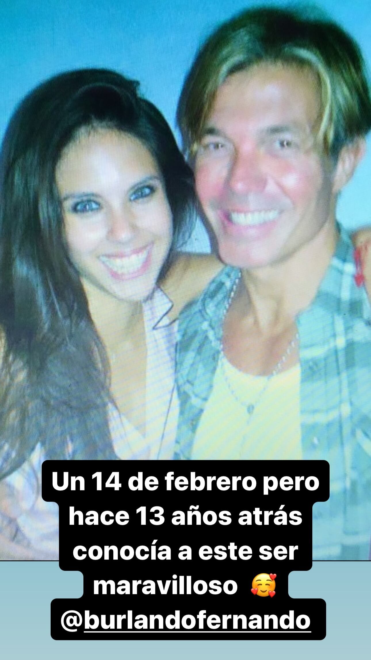 Así eran Barby Franco y Fernando Burlando hace 13 años. Captura de historias.