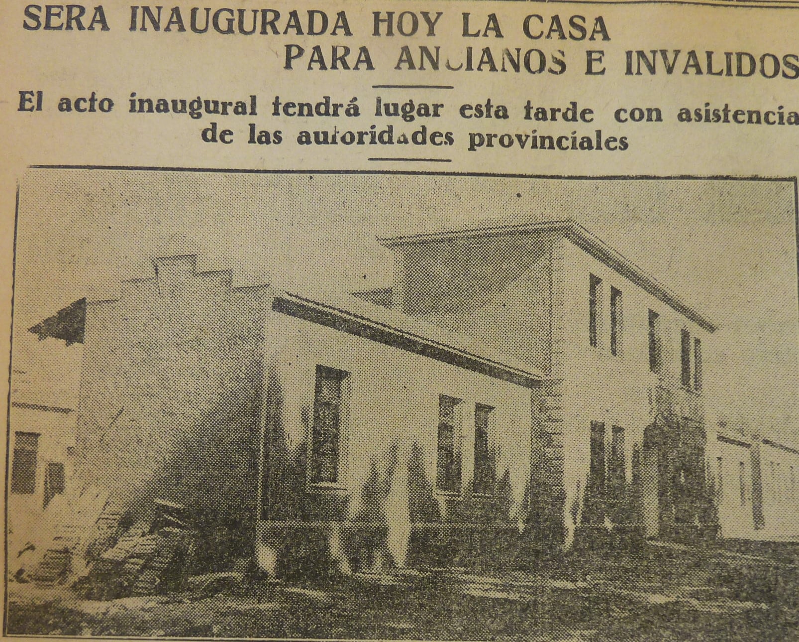 Albergue para jubilados y pensionados. Fuente: Los Andes, 11/10/1928