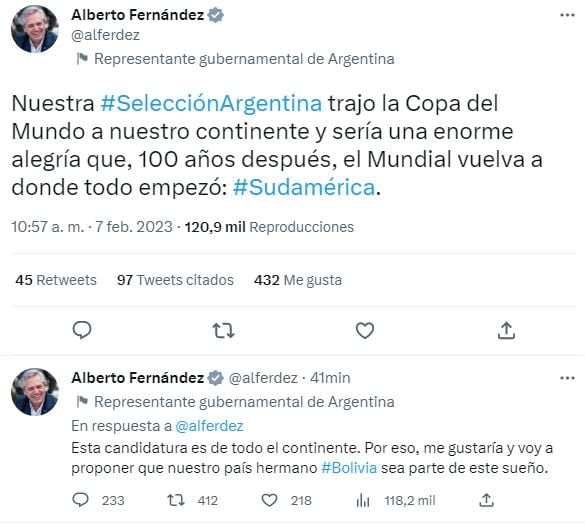 La publicación del presidente de la Nación. / Twitter