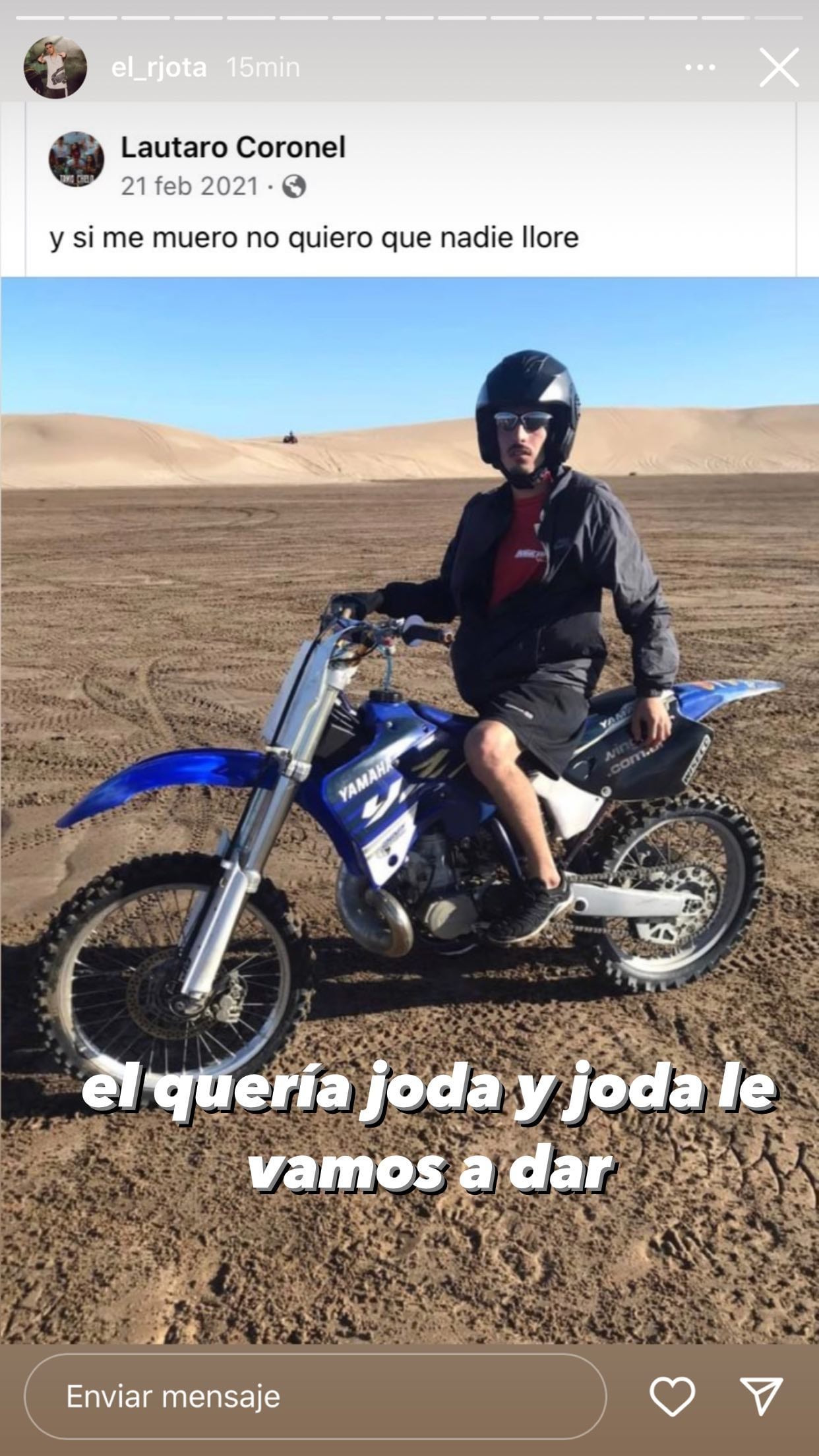 La hermana del Noba convocó a una caravana masiva de motos para despedirlo con una fiesta.