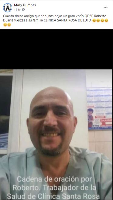 Roberto Duarte tenía 48 y una familia. Su muerte enlutó a toda la provincia.