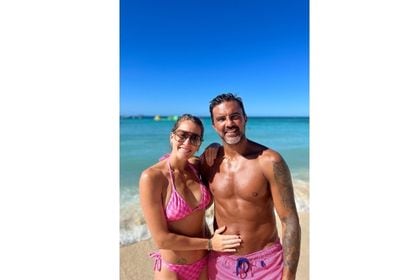 Mica Viciconte y Fabián Cubero, en Punta Cana.