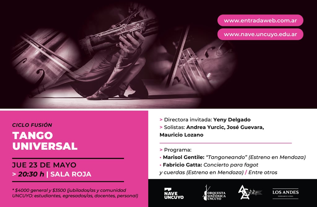 La OSUNCuyo abre su Ciclo fusión con obras estreno en Mendoza y una selección del gran Astor Piazzolla.