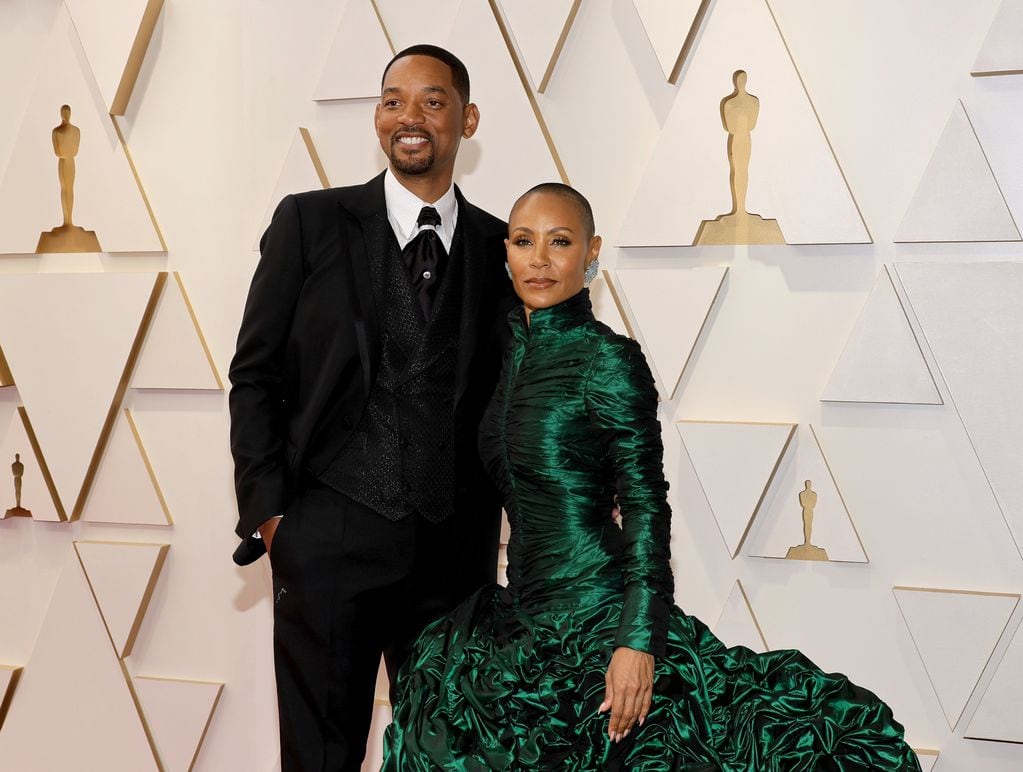 Will Smith junto a su esposa en la entrega de los Oscar. 