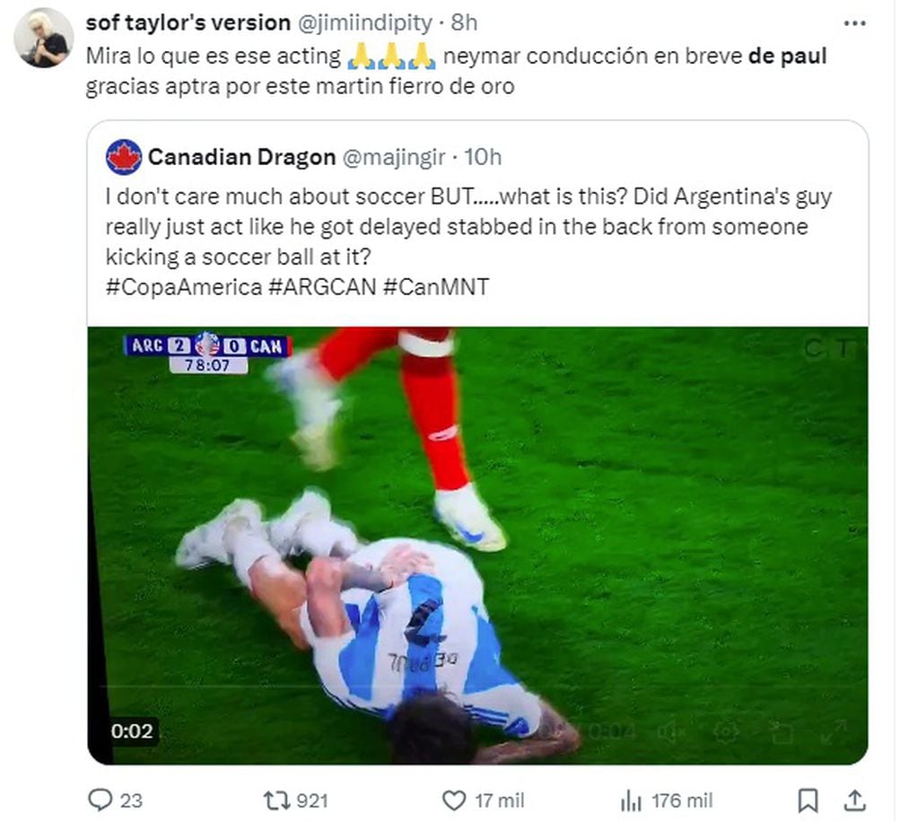 Los memes de la semifinal Argentina-Canadá en la Copa América 2024 (X)