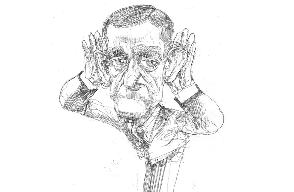 Rodolfo Suárez. Caricatura: Gabriel Fernández.