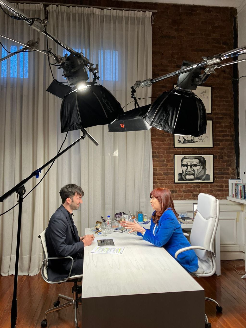 Cristina Kirchner en una entrevista con Pedro Rosemblat. (Gentileza)