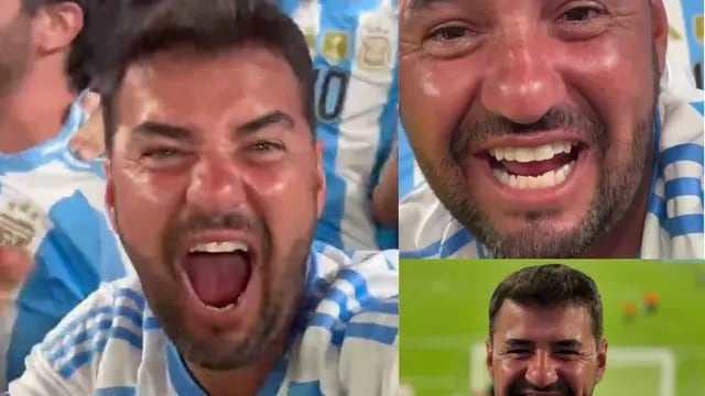 El efusivo festejo de Tato Aguilera ante el gol de Lautaro Martínez