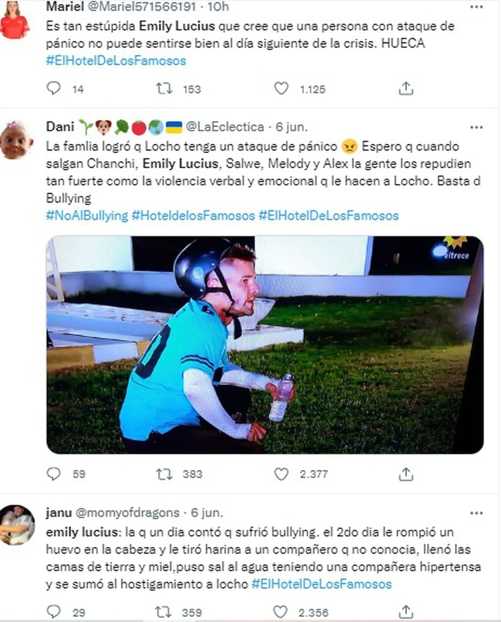 Más comentarios en contra de Emily Lucius