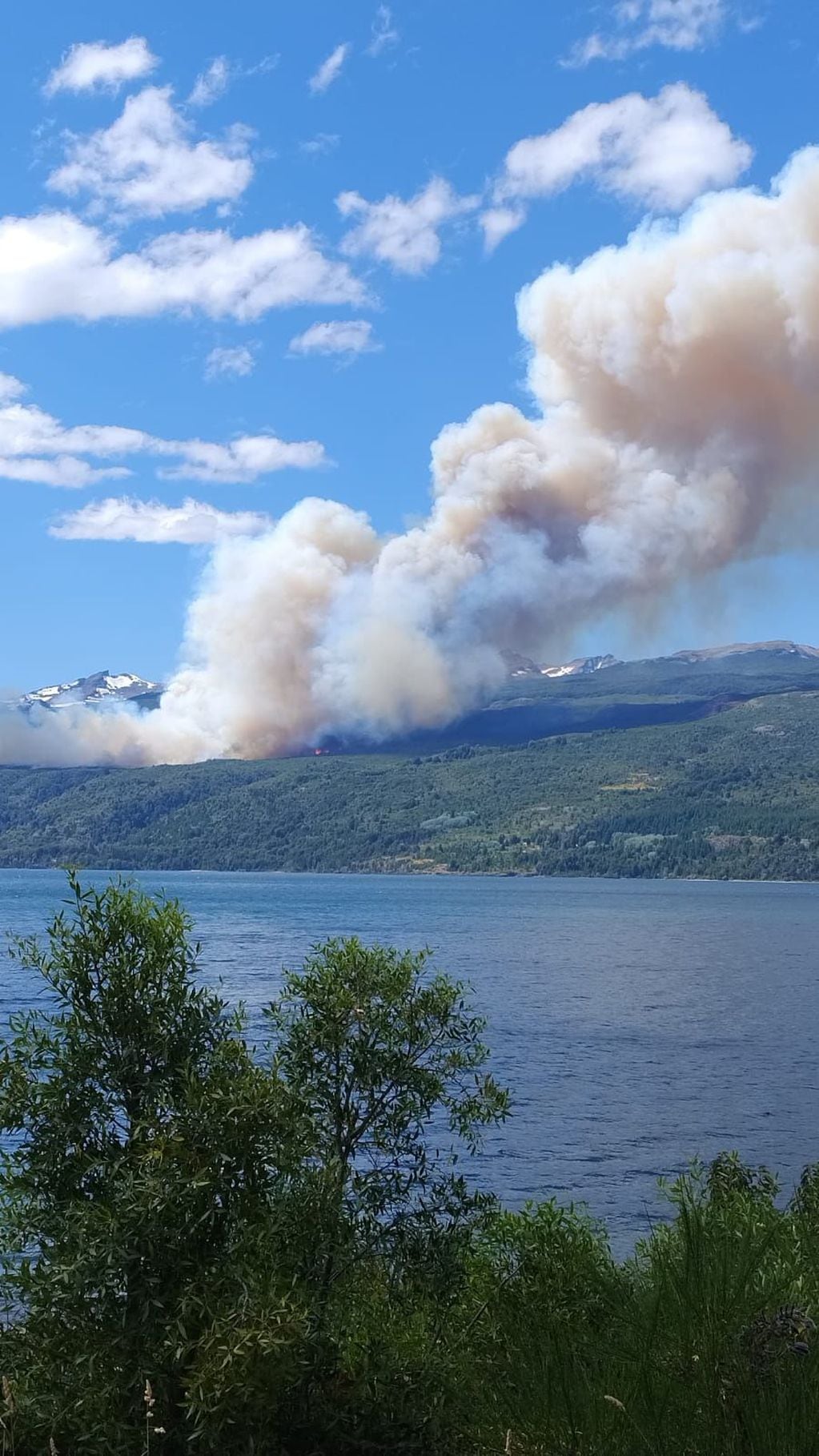 Las fotos del incendio forestal inundan las redes sociales. Foto: Redes.